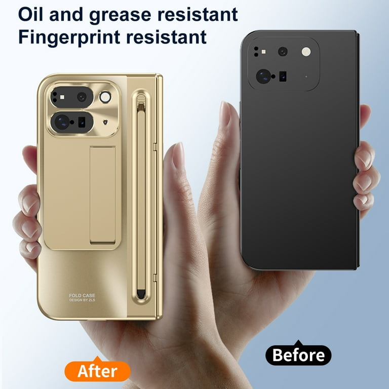 Google Pixel 10 Pro Fold Gold Electroplated Cover (with Stylus and Fro - case features