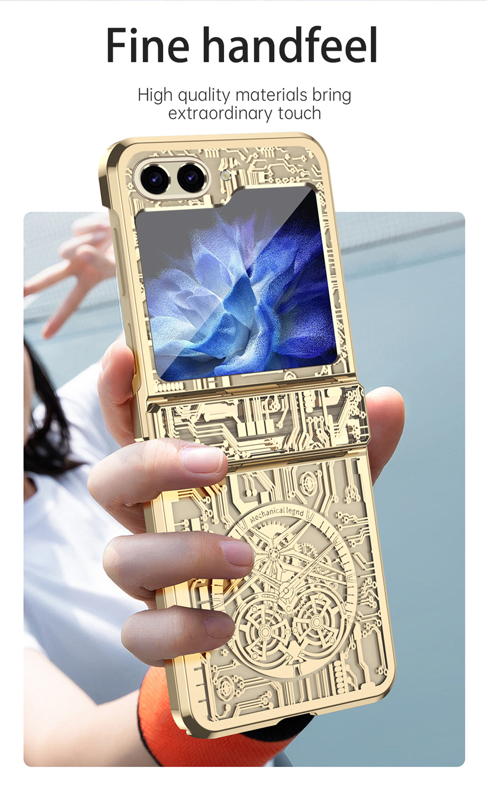 Samsung Galaxy Z Flip 5 Gold Electroplated Cricuit Cover - phone case