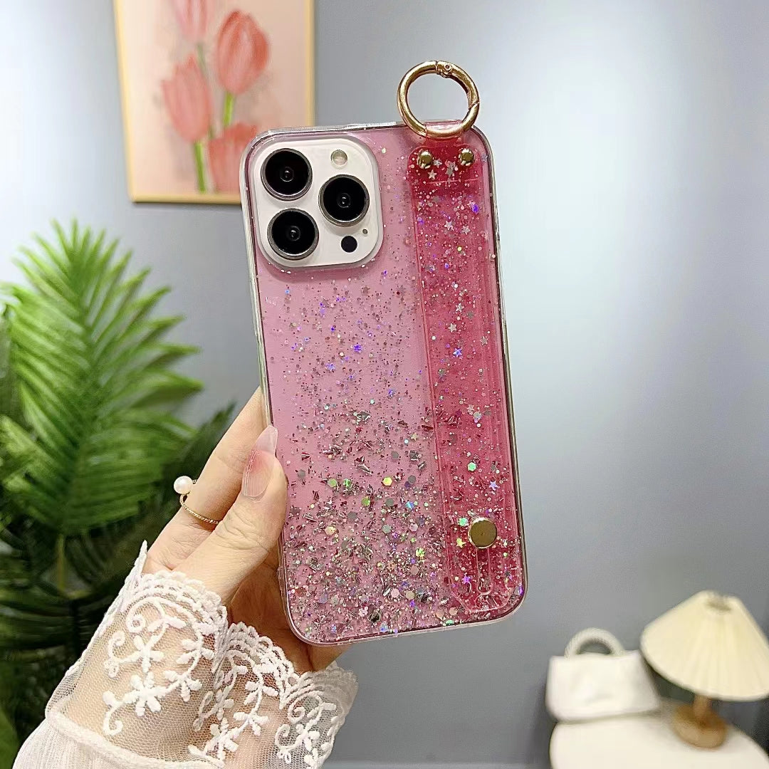 Bling Glitter Hand Strap Case iPhone cover – JustAndBest India