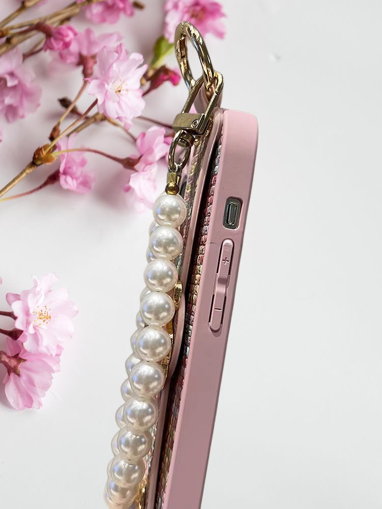 iPhone 15 Plus Hand Strap Pearl Cover - slim profile
