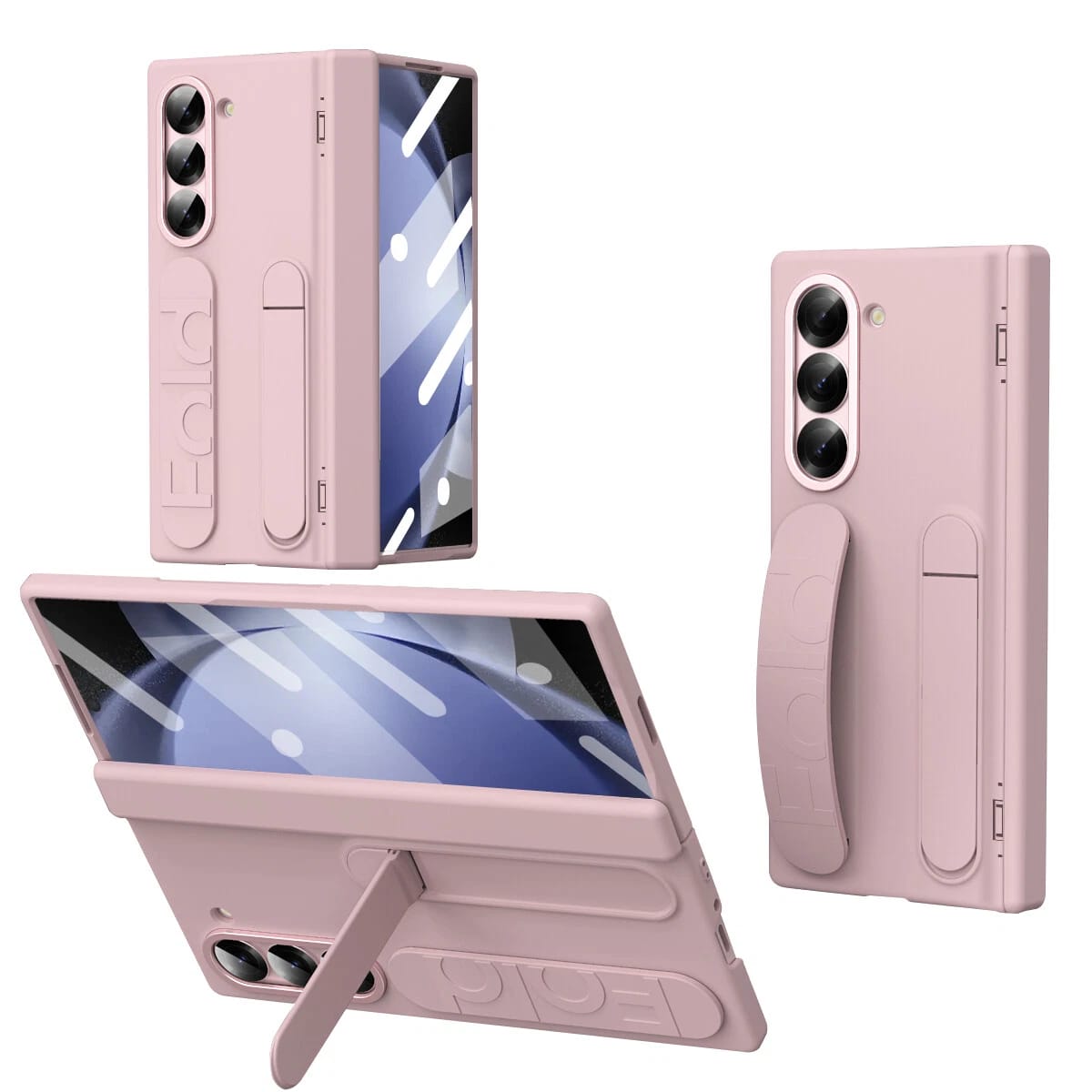 Samsung Galaxy Z Fold 6 Pink Hand Strap Matte Cover - case features