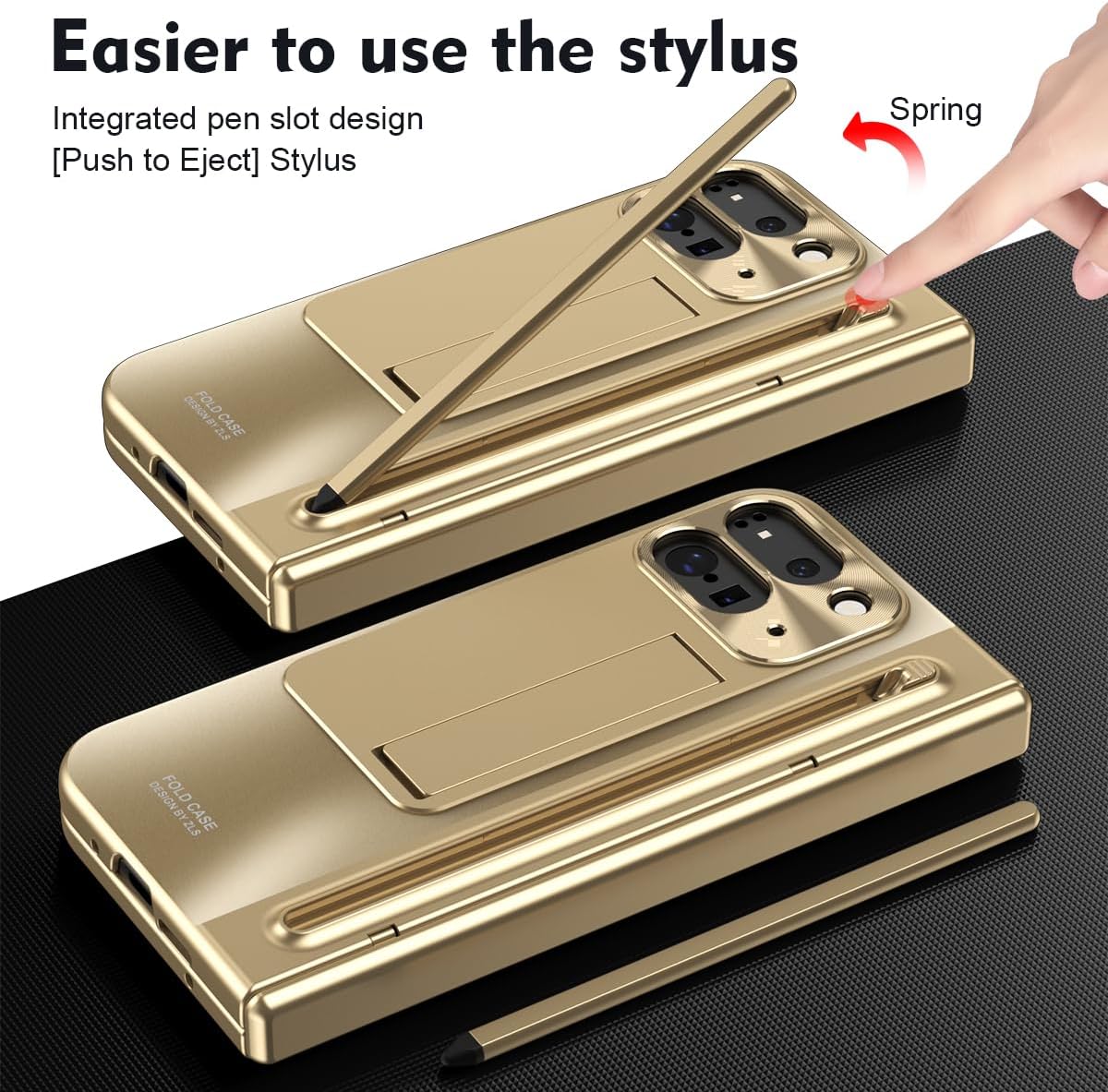 Google Pixel 10 Pro Fold Gold Electroplated Cover (with Stylus and Fro - slim profile