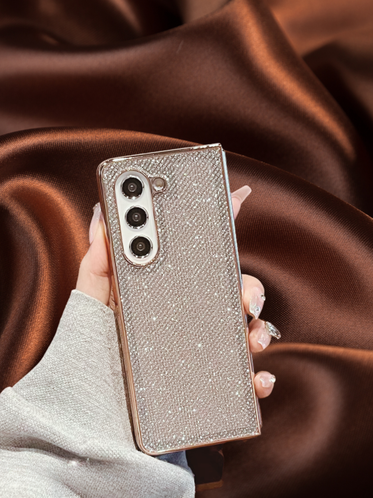 Samsung Galaxy Z Fold 3 Zazzy Bling Glitter 3D Diamond Pattern Cover - colour options