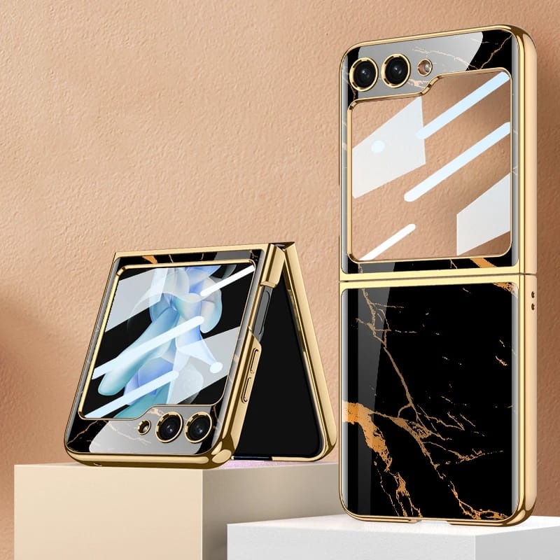 Samsung Galaxy Z Flip 5 Plated Marble Pattern Cover | Designer Case