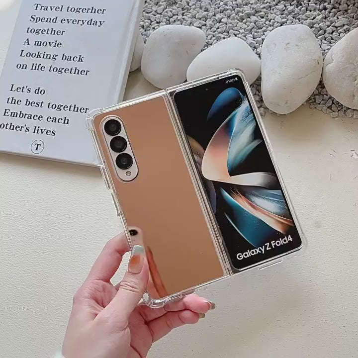 Rose Gold Mirror Shockproof Cover z fold 4