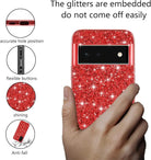 red glitter pixel case