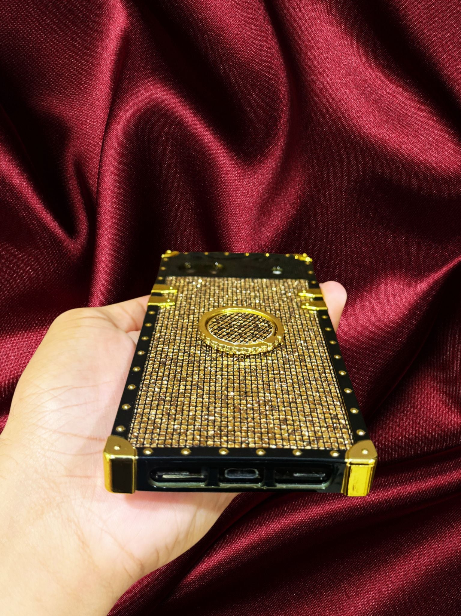 Google Pixel 6A Bling Gold Glitter Ring Holder Cover - phone case