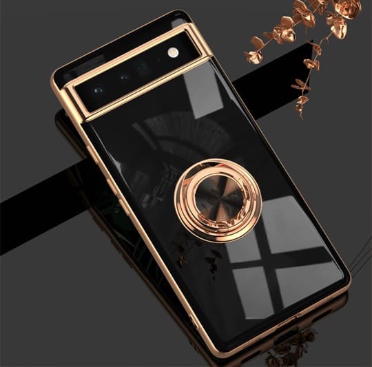 Google Pixel 9 Pro XL Gold Electroplated Ring Holder Cover - slim profile