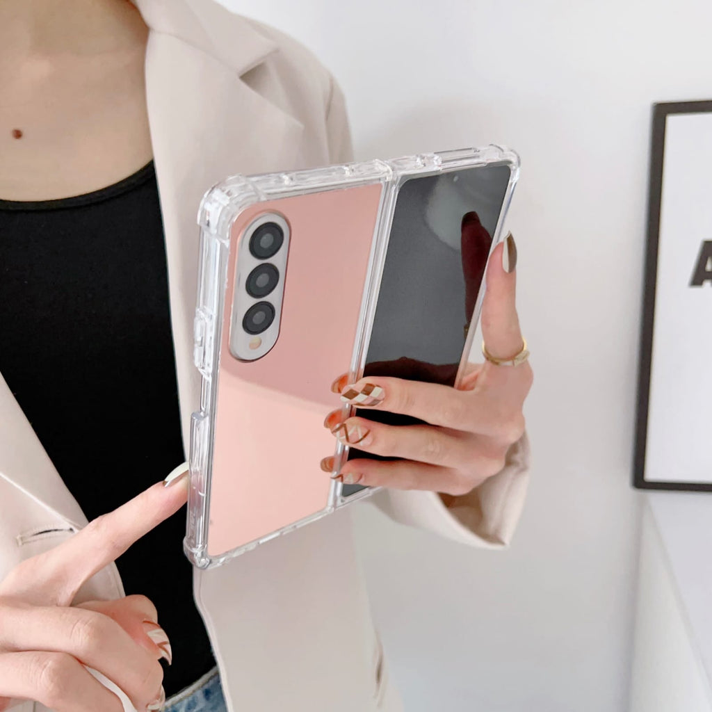 rose gold mirror cover z fold 3