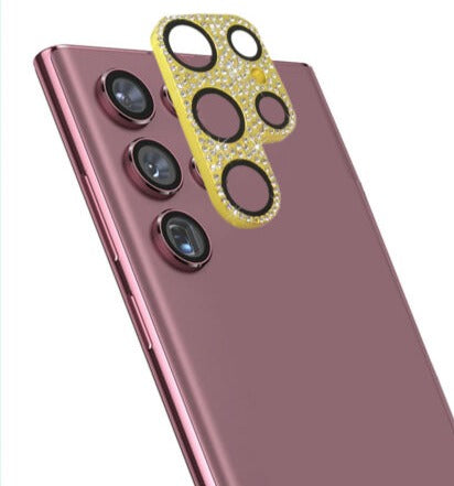 Golden Diamond Stones Camera Lens Protector – phone accessory by JustAndBest India