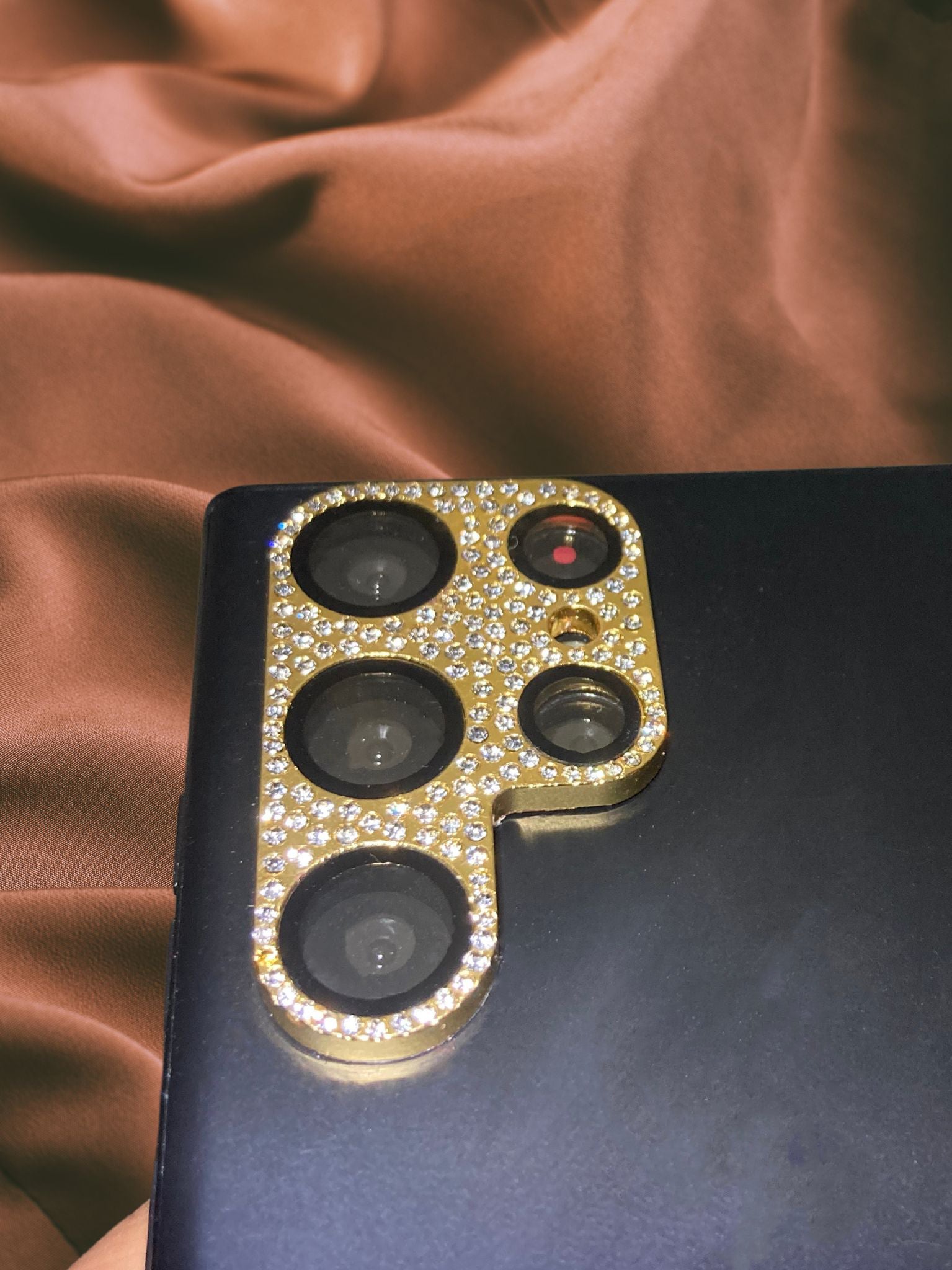 Golden Diamond Stones Camera Lens Protector – phone accessory by JustAndBest India