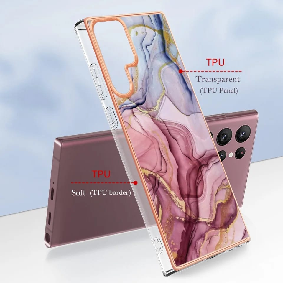Samsung Galaxy S22 Series Glossy Marble Pattern Case - lifestyle