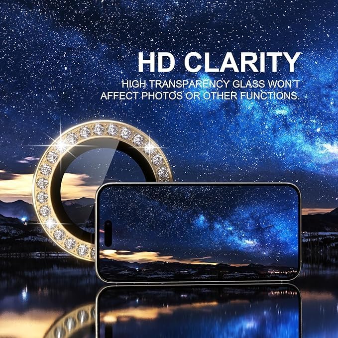 Samsung Galaxy Z Fold 6 Gold Diamond Stones Camera Lens Protectors - colour options