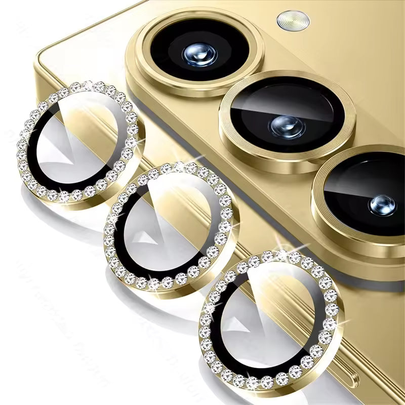 Samsung Galaxy Z Fold 6 Gold Diamond Stones Camera Lens Protectors - lifestyle
