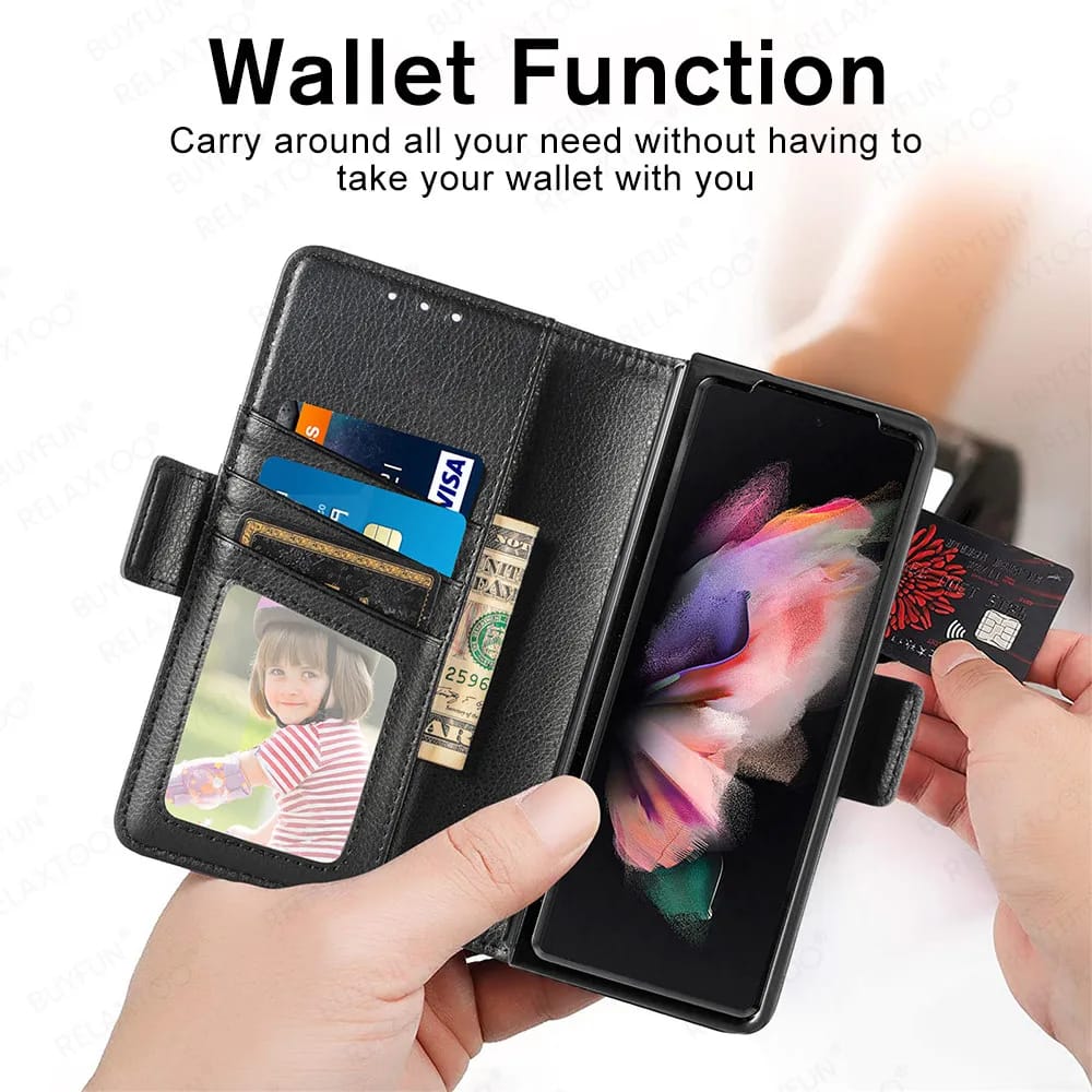 Samsung Galaxy Z Fold 3 Wallet Style Leather Flip Cover - phone case