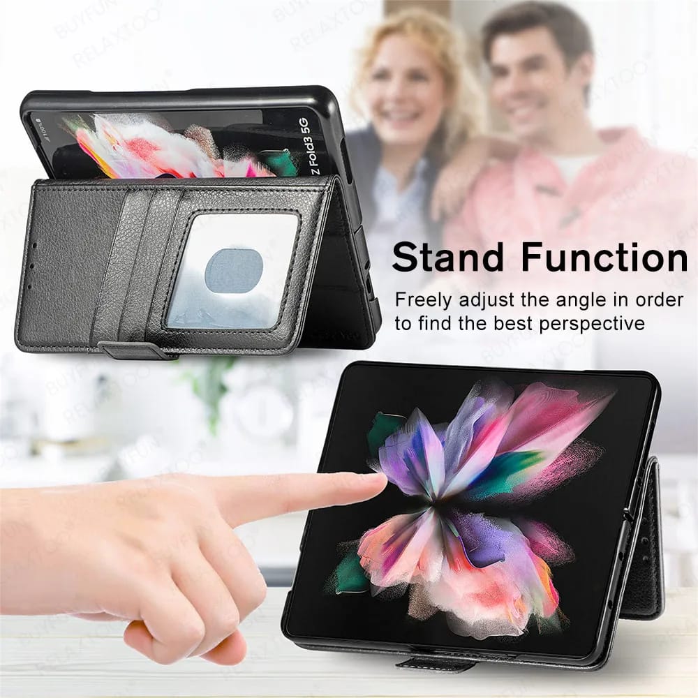 Samsung Galaxy Z Fold 3 Wallet Style Leather Flip Cover - colour options