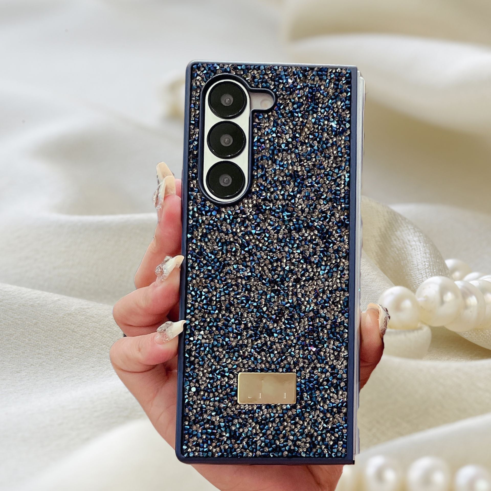 Samsung Galaxy Z Fold 3 Sapphire Blue Diamond Stones Cover - colour options