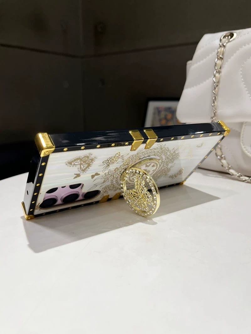 Samsung Galaxy S25 Series Zazzy Butterfly Rhinestones Ring Holder Cove - lifestyle