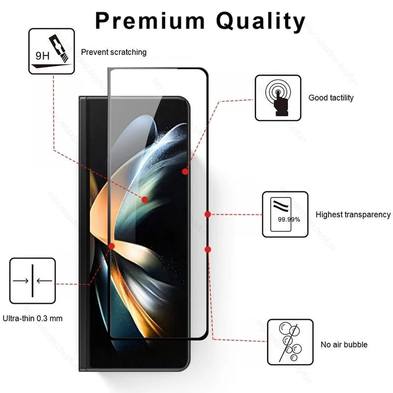 Samsung Galaxy Z Fold 3 9H Hardness Tempered Glass - protective case detail