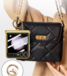 Samsung Galaxy Z Flip 5 Gold Electroplated Croco Leather Cover() - case features