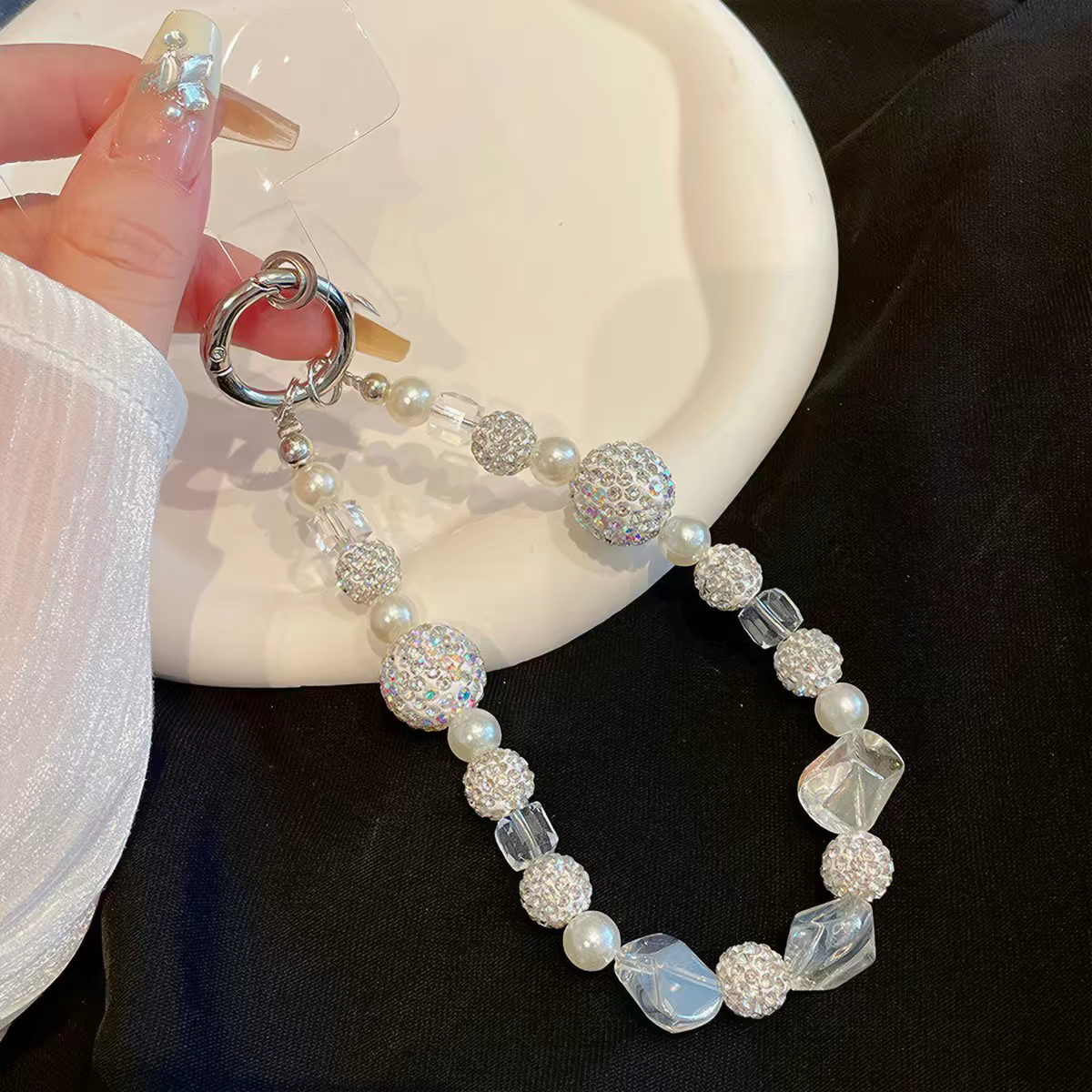 Luxury Pearls and Stones Phone Charm for Default Title - protective case detail