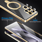 Samsung Galaxy S22 Ultra Gold Plated Protection Transparent Glass Cove - slim profile