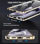 Samsung Galaxy S22 Ultra Gold Plated Protection Transparent Glass Cove - lifestyle
