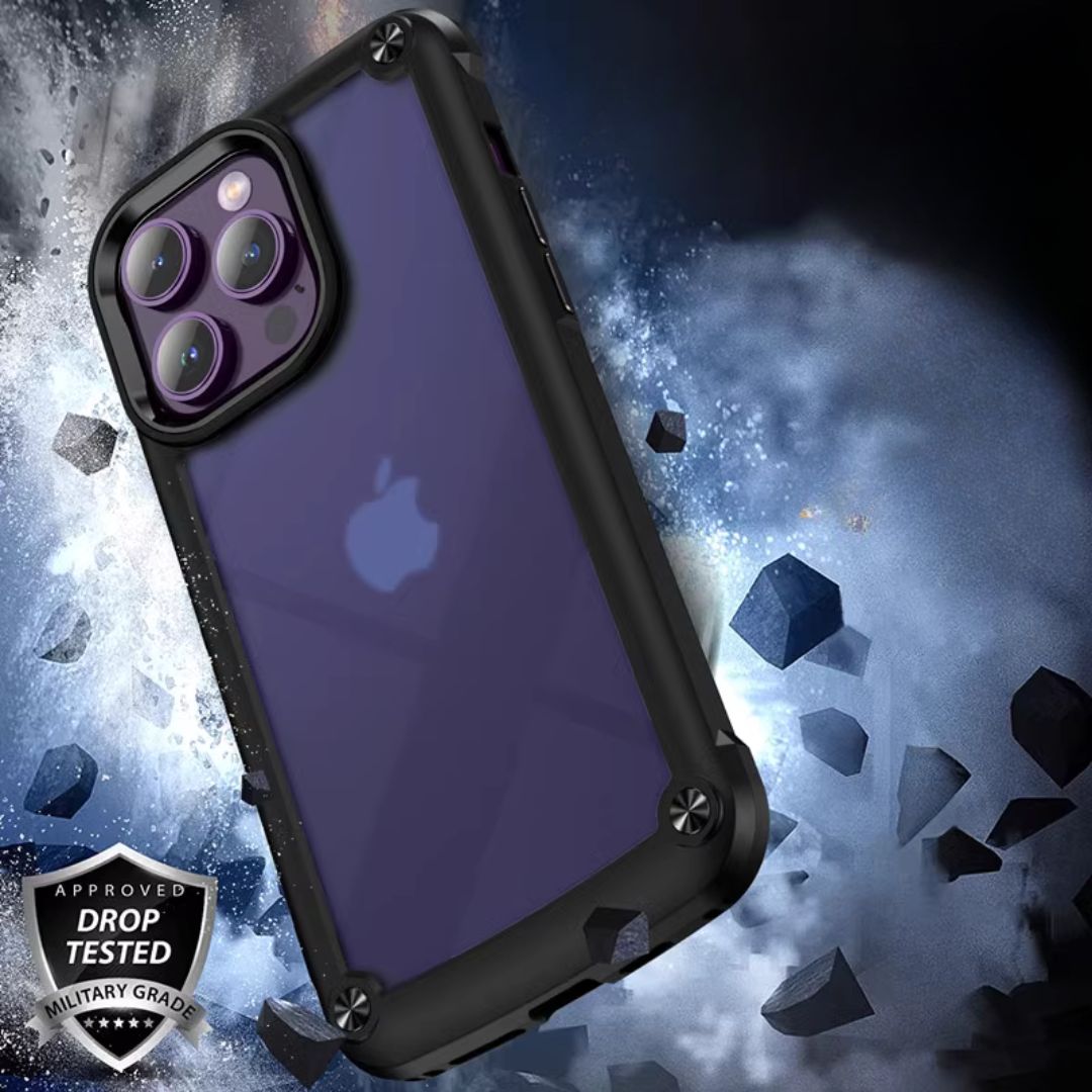 iPhone 15 Series Shockproof Armour Transparent Cover - protective case detail