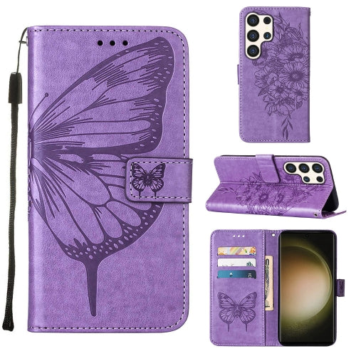 Samsung Galaxy S24 Series Purple Butterflies Flip Cover - protective case detail