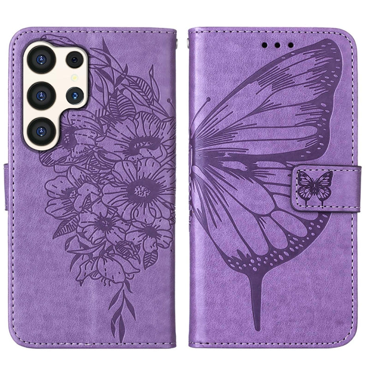 Samsung Galaxy S24 Series Purple Butterflies Flip Cover - slim profile