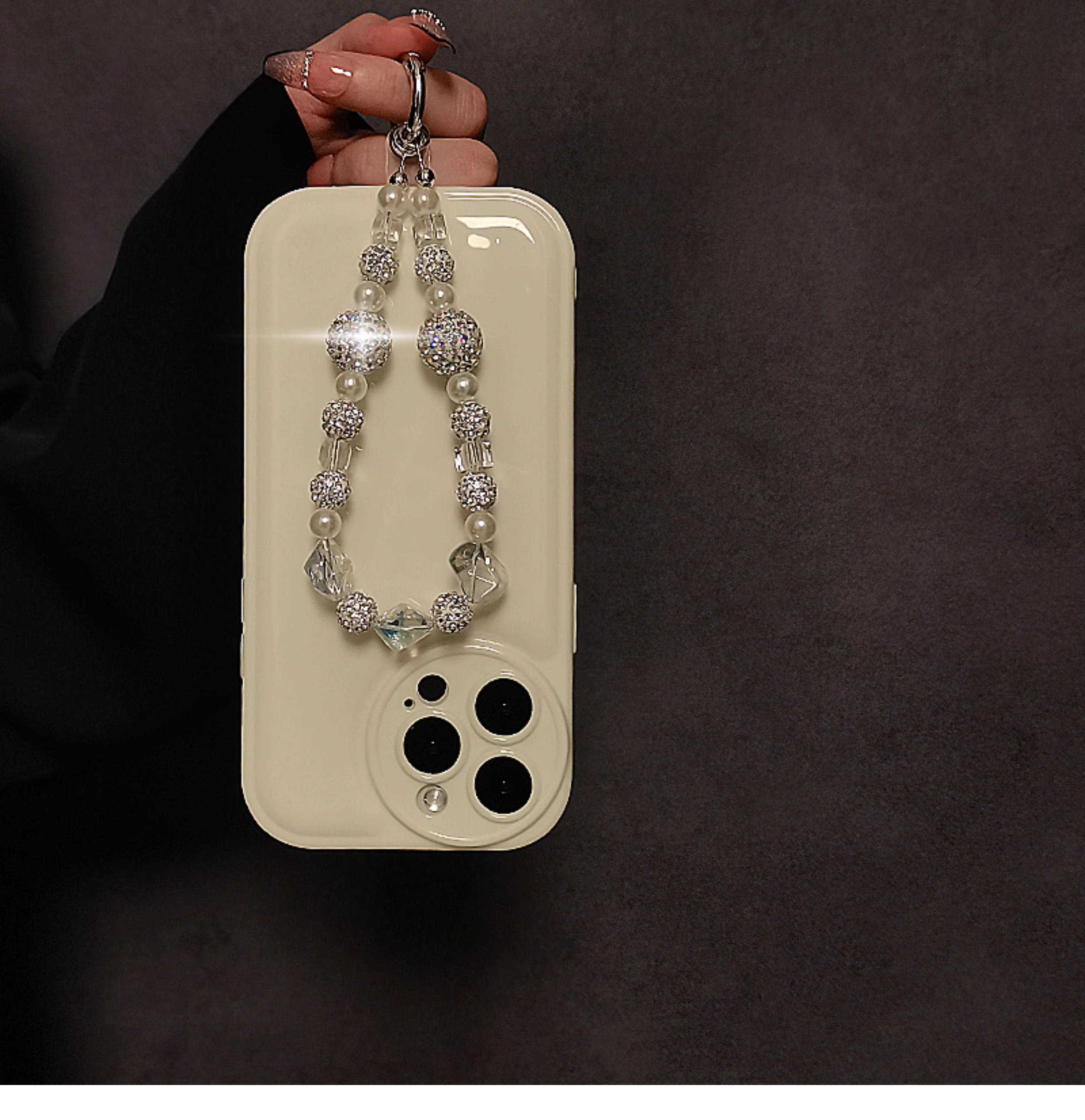 Luxury Pearls and Stones Phone Charm for Default Title - phone case