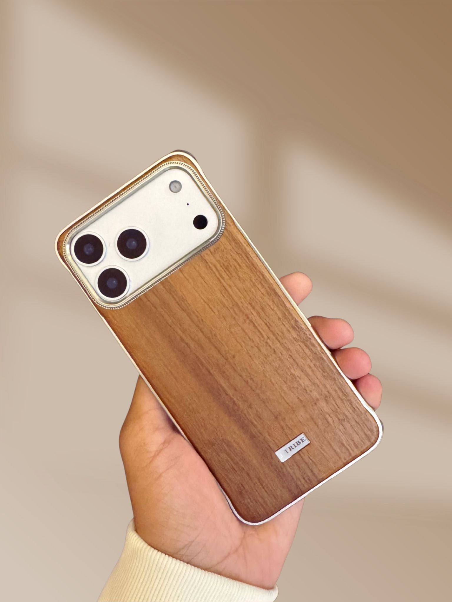 iPhone 17 Series Wooden Slim Metallic Cover - slim profile
