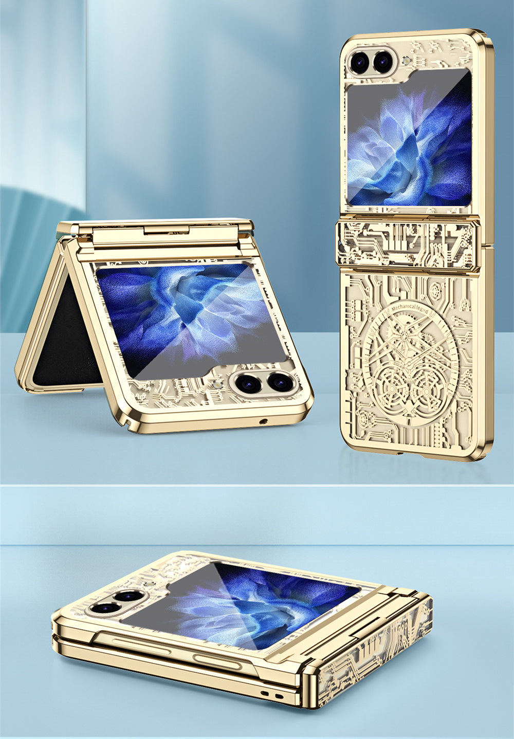 Samsung Galaxy Z Flip 5 Gold Electroplated Cricuit Cover - protective case detail