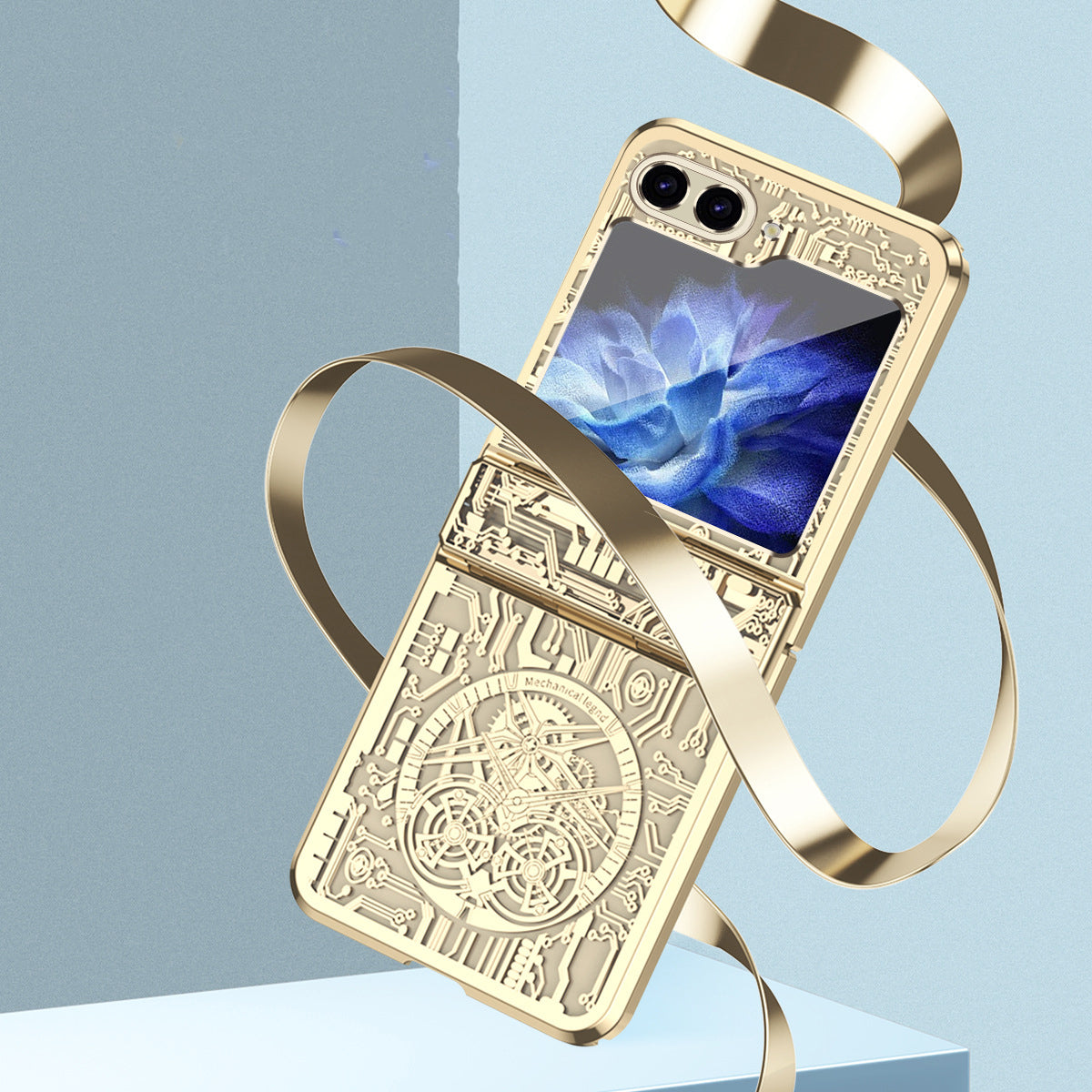 Samsung Galaxy Z Flip 5 Gold Electroplated Cricuit Cover - slim profile