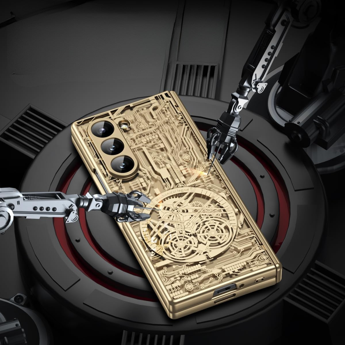 Samsung Galaxy Z Fold 6 Electroplated Circuit Transparent Cover (and H - protective case detail
