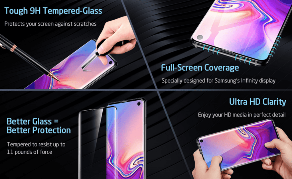 10D Titanium Curved Edges Tempered Glass for Samsung Galaxy S10 Plus.-Samsung Galaxy S10 Cover-Samsung Galaxy S10-JustAndBest.com