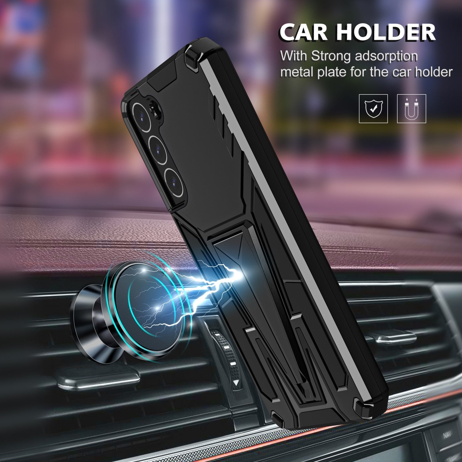 Jet Black Dual Layer Premium Armour Case iPhone cover – JustAndBest India