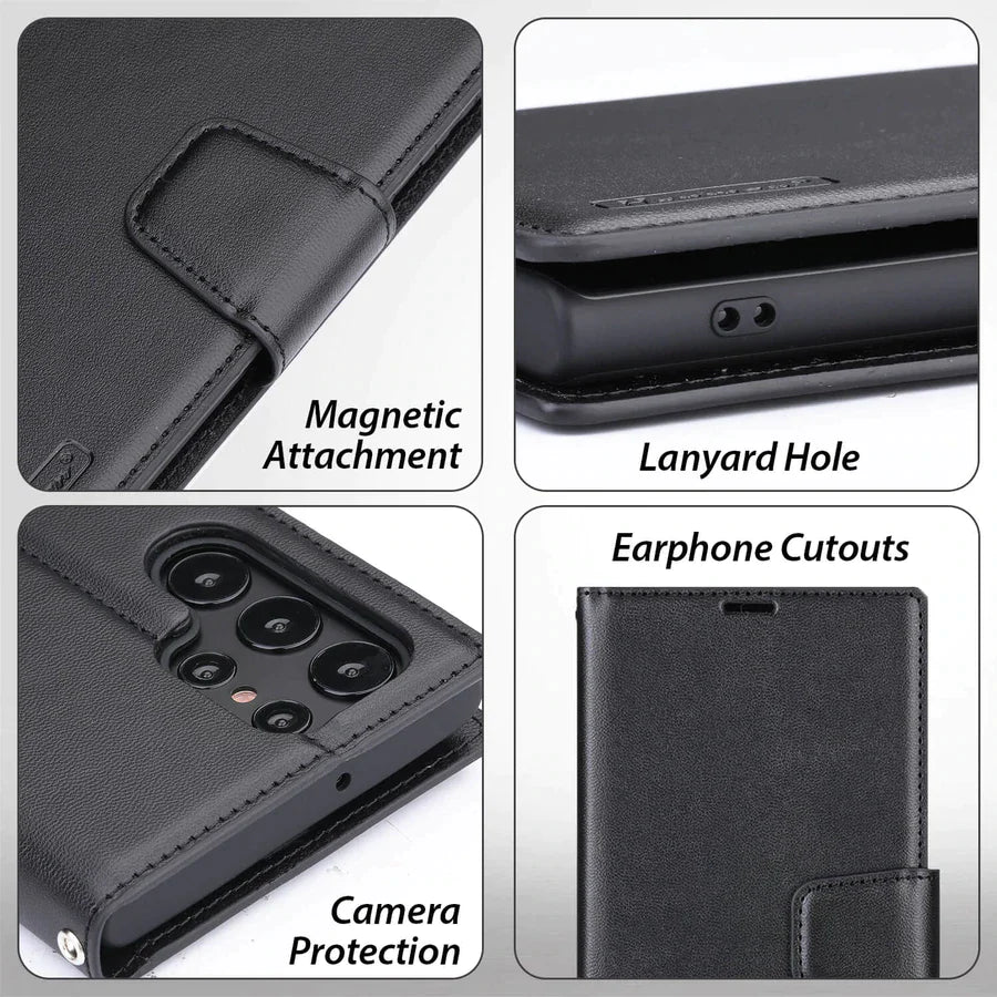 black leather cover for S23 plus