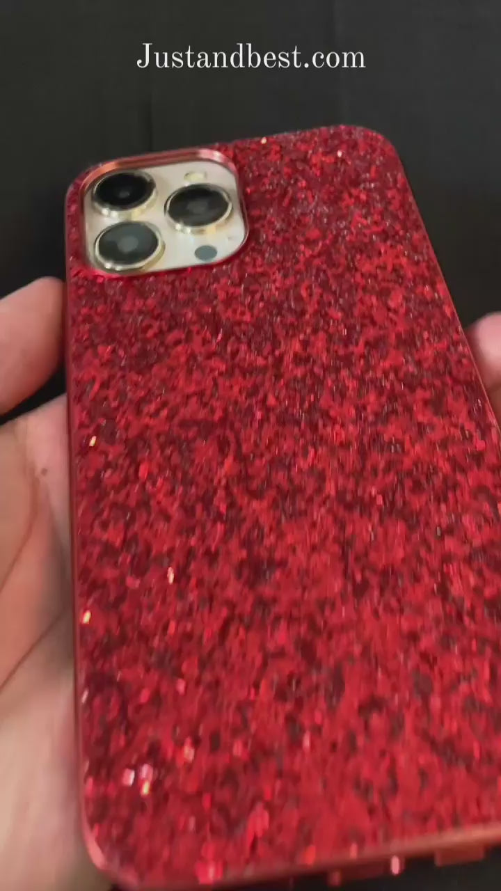 Red Glitter Bling Sequin Cover for iphone