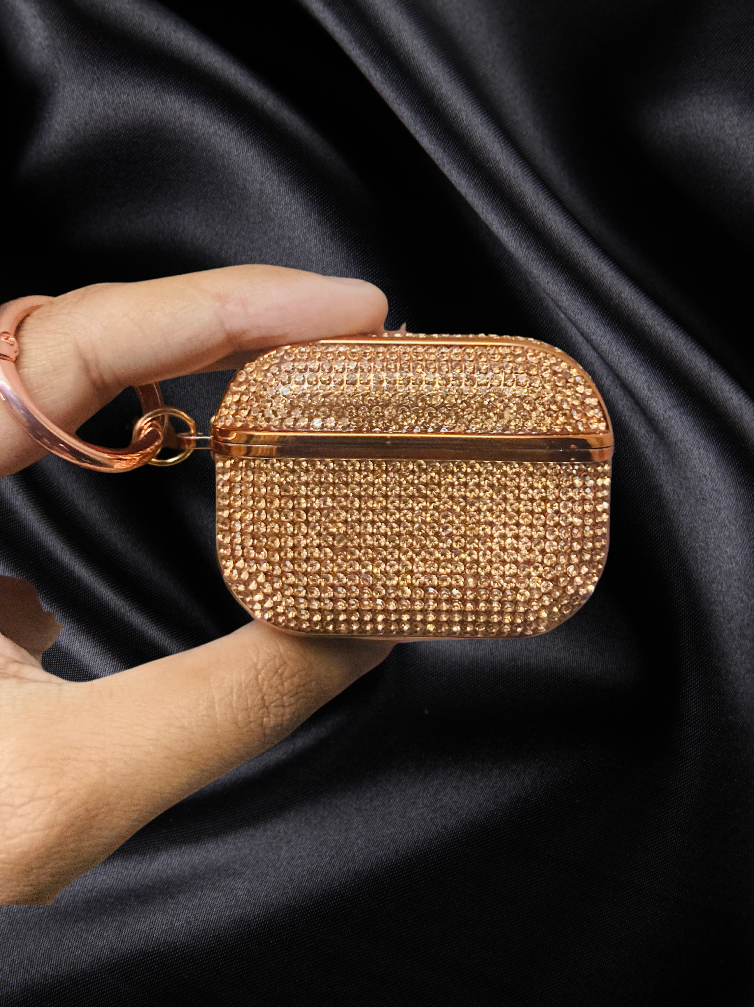 Champagne Gold Diamond Rhinestones Luxury AirPods Cover iPhone cover – JustAndBest India