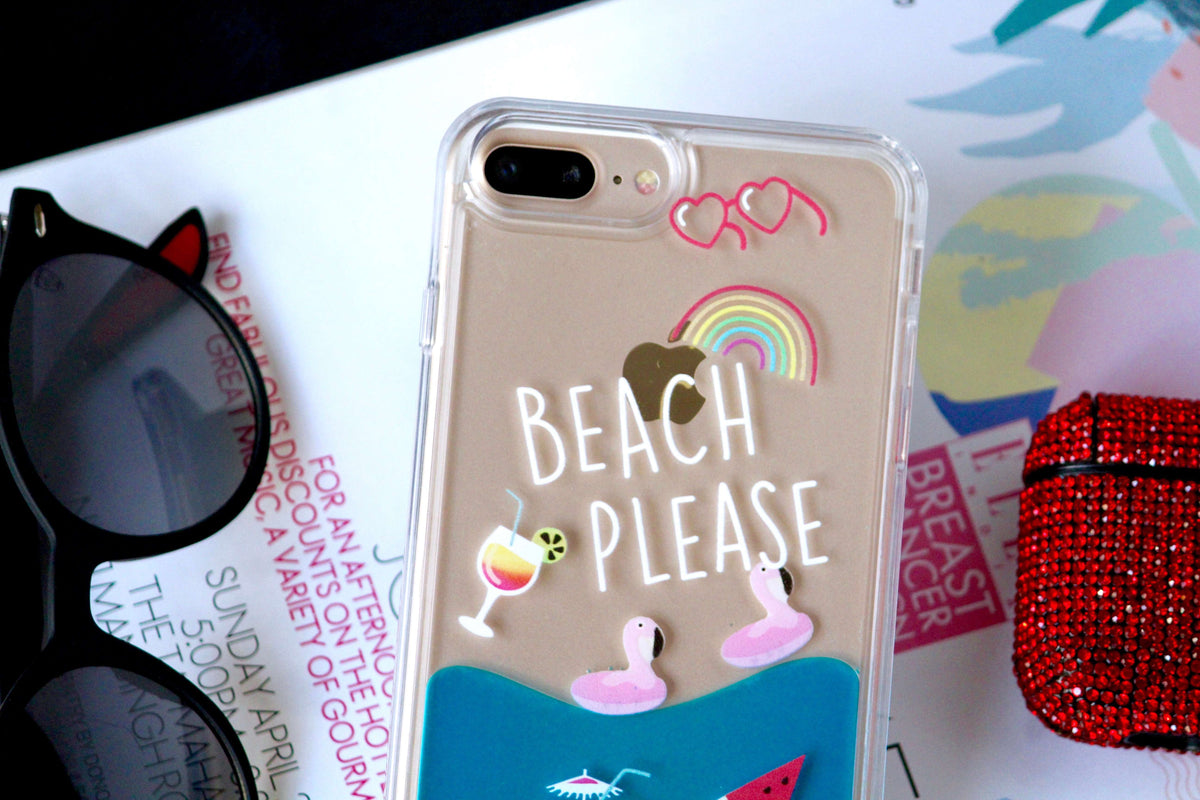 Beach Vibes Liquid Quicksand 3D Cover iPhone cover – JustAndBest India