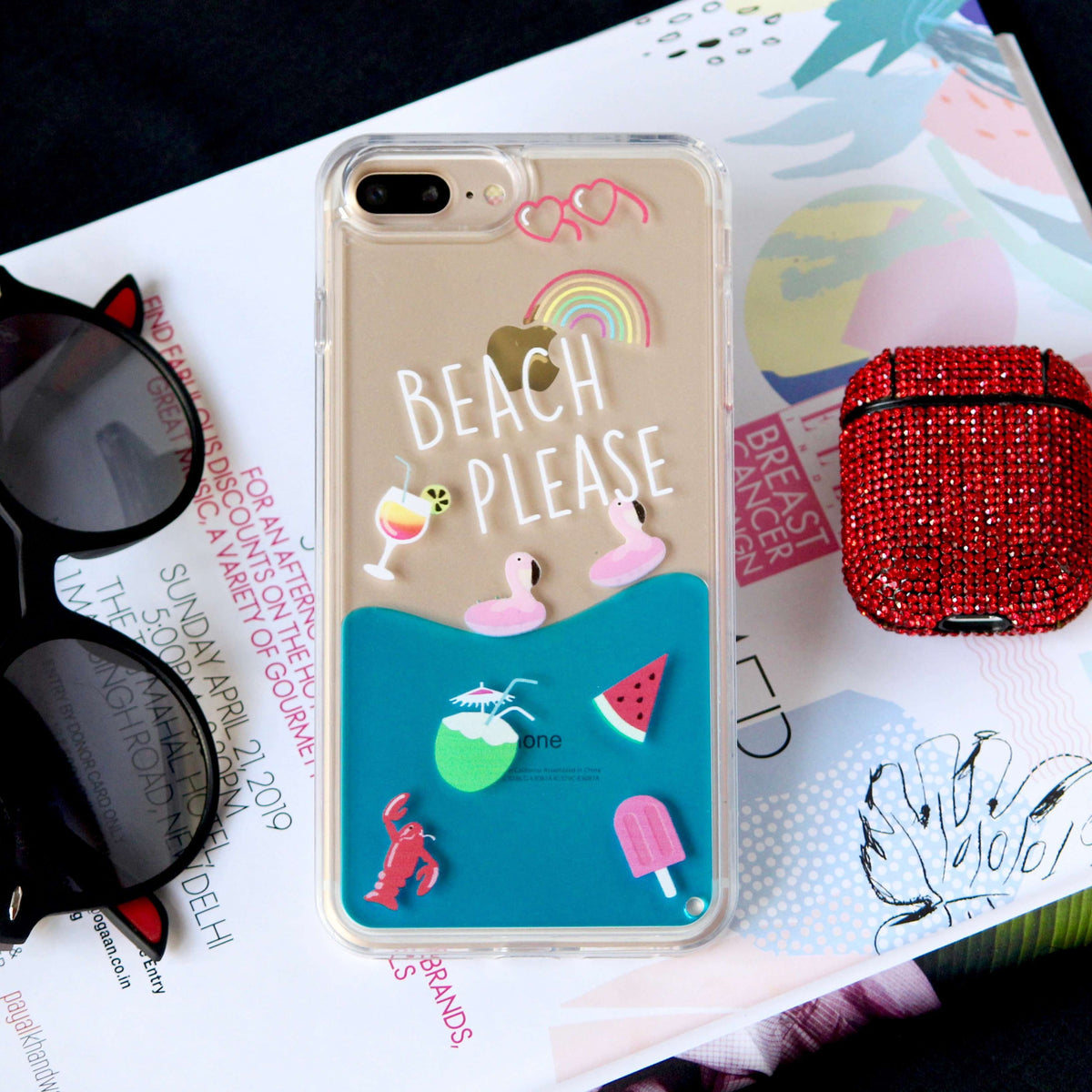 Beach Vibes Liquid Quicksand 3D Cover iPhone cover – JustAndBest India