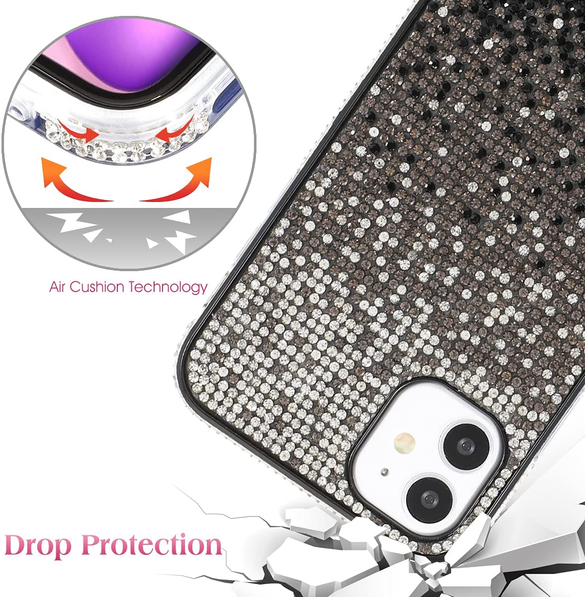 Bling Gradient Rhinestones Luxury Cover iPhone cover – JustAndBest India