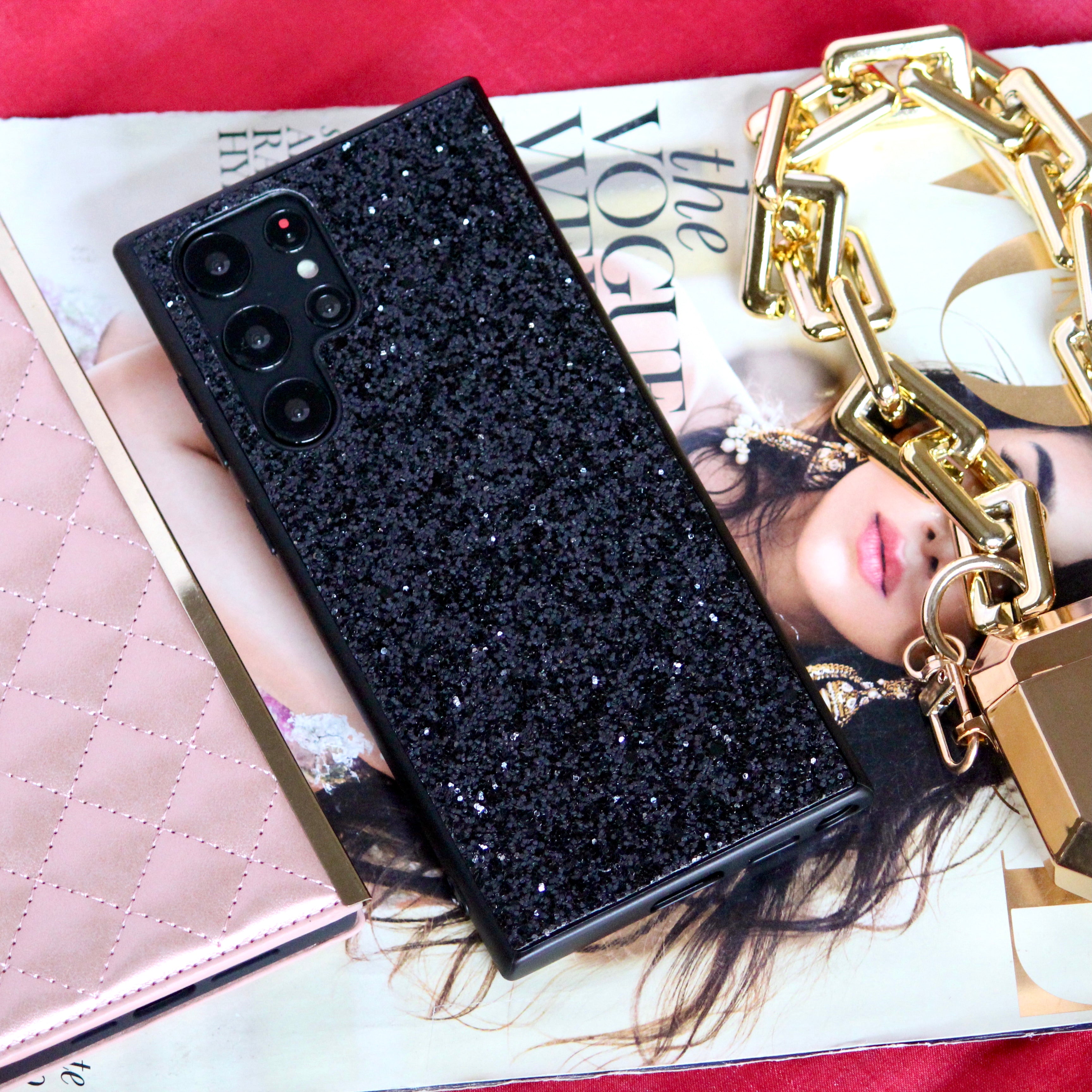 Midnight Black Glitter Bling Sequin Cover iPhone cover – JustAndBest India
