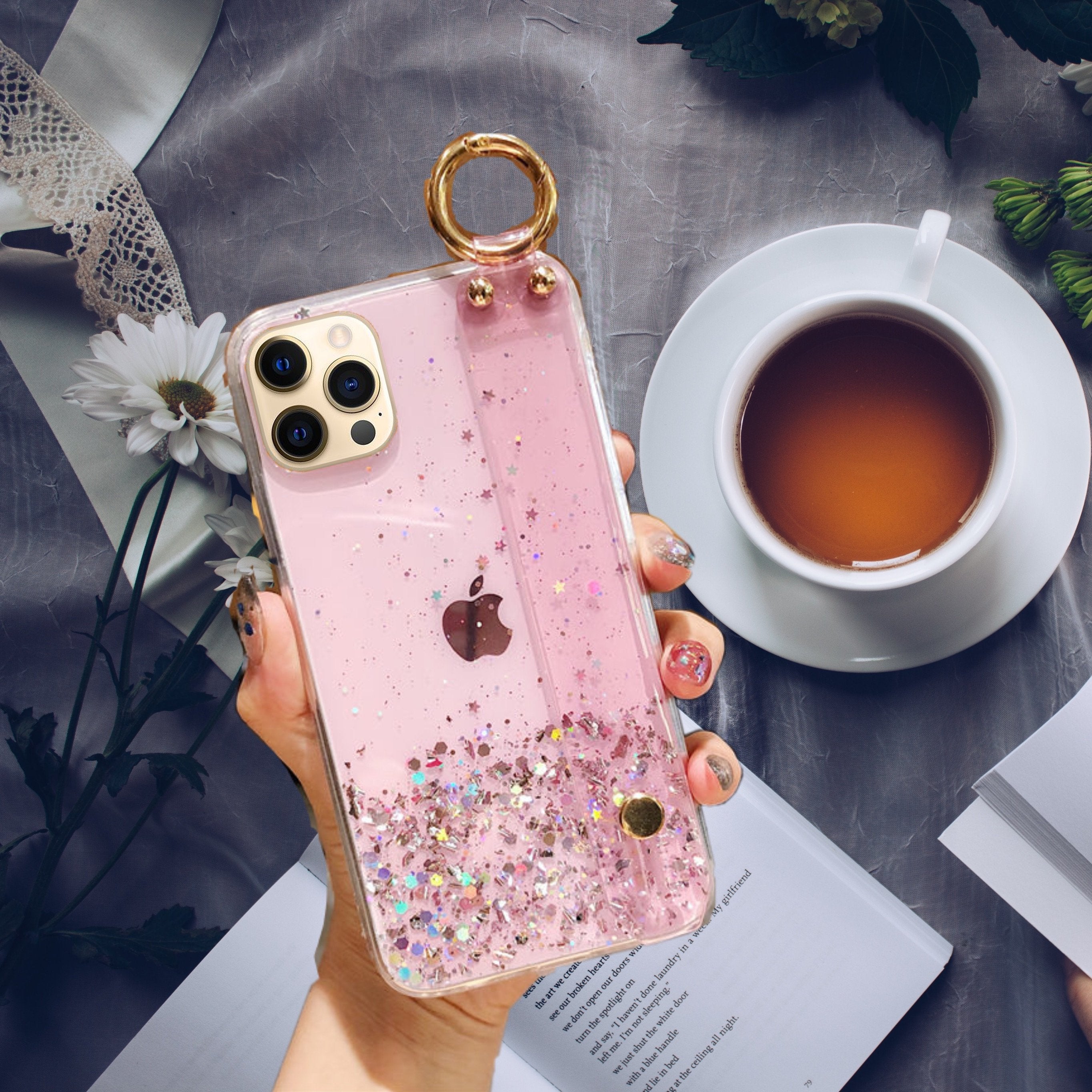 Bling Glitter Hand Strap Cover iPhone cover – JustAndBest India