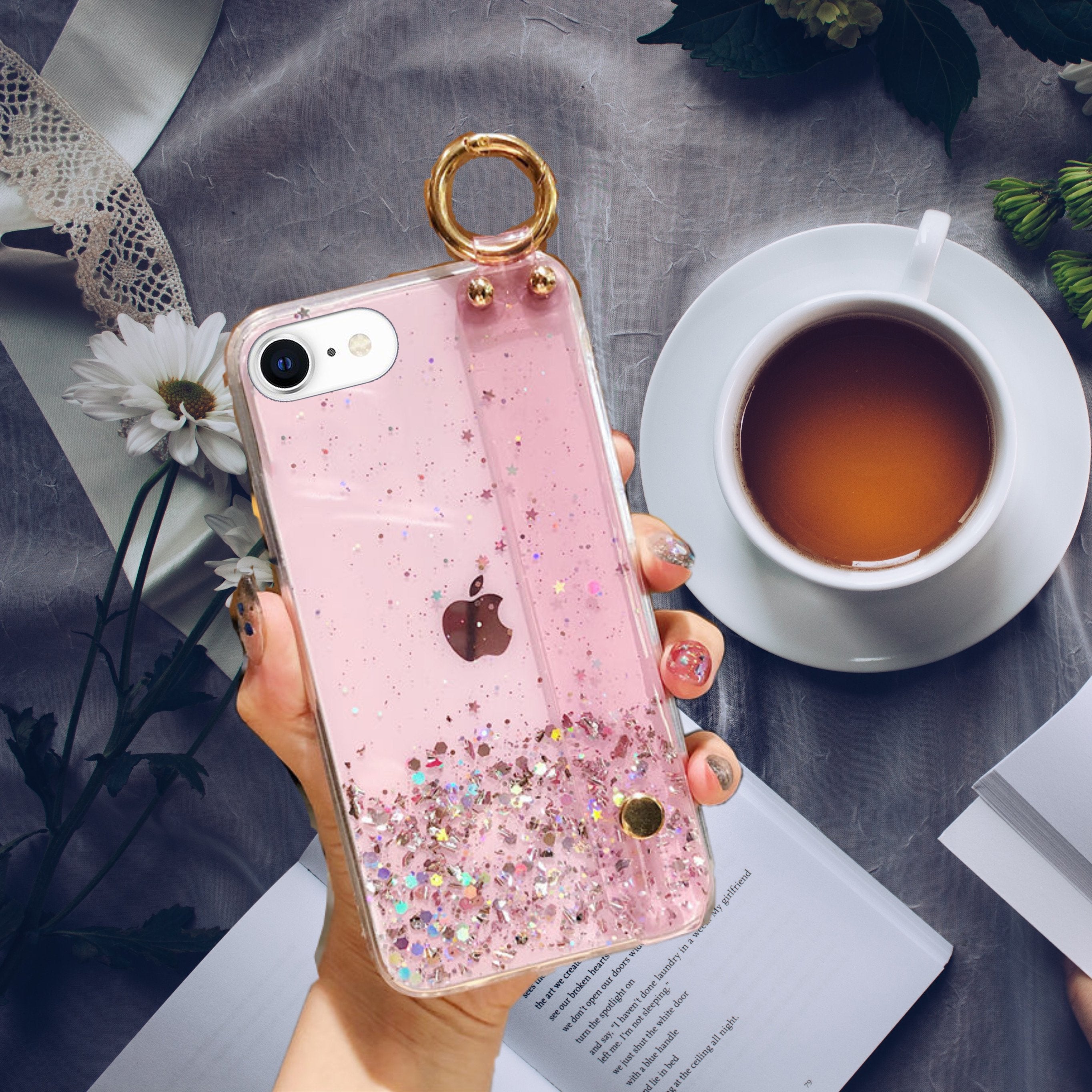 Bling Glitter Hand Strap Case iPhone cover – JustAndBest India