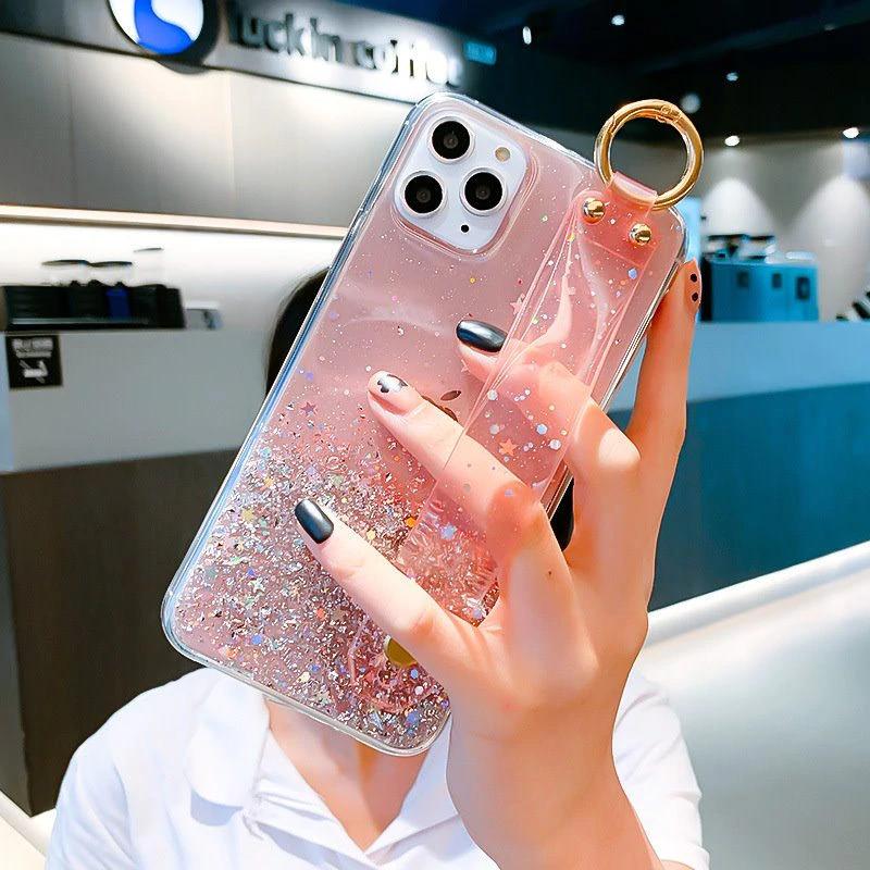 Bling Glitter Hand Strap Case iPhone X Case