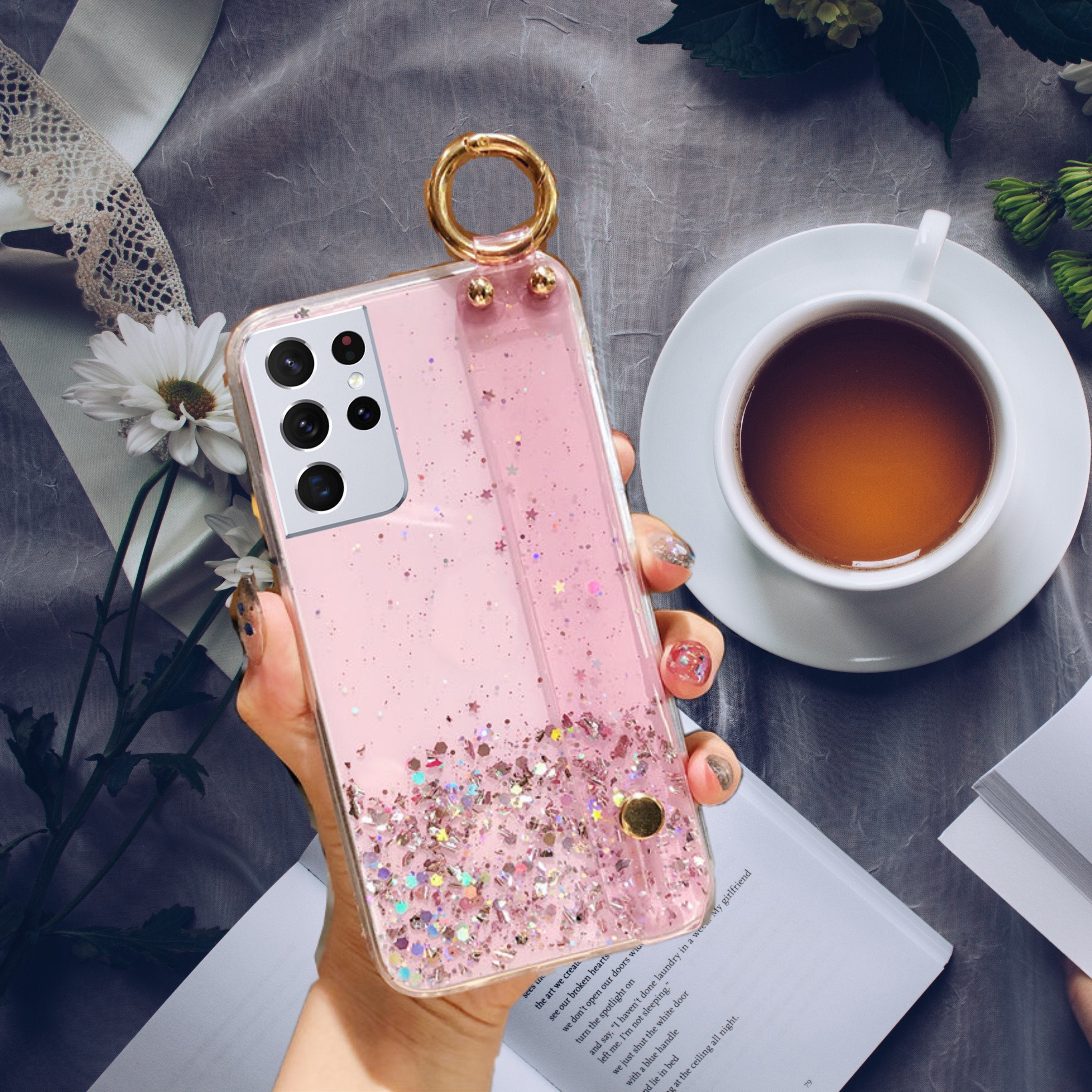 Bling Glitter Hand Strap Case iPhone cover – JustAndBest India