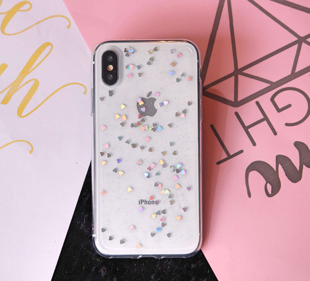 Bling Glitter Hearts Case for iPhone XS / XR / XS Max
