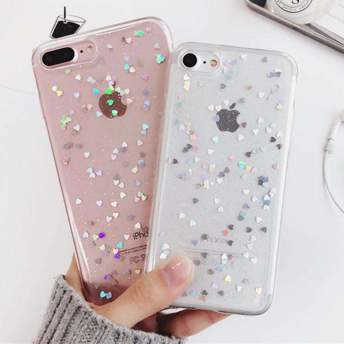 Bling Glitter Hearts Cover for iPhone 11